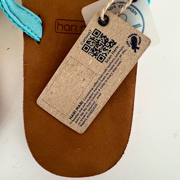 Hari Mari NWT Scouts Breeze Brown Flip Flop Sandals in Aqua Blue Breeze, size 9 - Picture 5 of 11